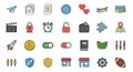 Diverse Flat Design Icon Set for Web and Mobile Applications Royalty Free Stock Photo