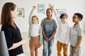 Group of Schoolkids Visiting Art Gallery