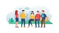 Diverse Group of Friends Standing Together, Community & Connection, vector design Generative AI Royalty Free Stock Photo