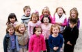 Diverse group of little kids outside Royalty Free Stock Photo