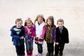 Diverse group of little kids outside Royalty Free Stock Photo