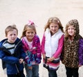 Diverse group of little kids outside Royalty Free Stock Photo