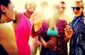 Diverse Group People Beach Party Dancing Concept Royalty Free Stock Photo