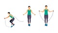 Diverse Group of People Enjoying Active Jump Rope Workouts, vector design Generative AI Royalty Free Stock Photo