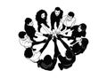 Diverse group of people with hands clasped together in a circle vector Royalty Free Stock Photo