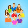 Diverse group of people icon avatar man and woman Royalty Free Stock Photo