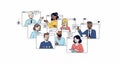 Diverse group of people in a video conference call, remote work concept Royalty Free Stock Photo