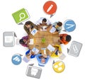 Diverse Group of People Working Around Table Royalty Free Stock Photo