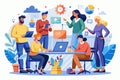 A diverse group of professionals engages in collaboration at a conference table, sharing ideas and discussing strategies actively Royalty Free Stock Photo