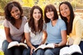 Diverse group of women talking and laughing. Royalty Free Stock Photo