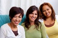Diverse group of women talking and laughing. Royalty Free Stock Photo
