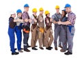 Diverse group of workmen giving a thumbs up Royalty Free Stock Photo