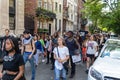 Diverse group of young people, Jordan Neely March carrying signs and banners