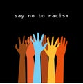 Diverse hands raised, stock illustration vector illustration, for web illustration, diversity illustration, anti racist illustrati