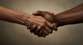 Diverse Hands Shaking Making Agreement in Studio with Neutral Background Royalty Free Stock Photo