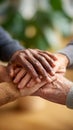 Diverse hands stacking together symbolizing unity and support Royalty Free Stock Photo