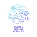 Diverse and inclusive workplace blue gradient concept icon Royalty Free Stock Photo