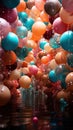 Diverse journey: Vibrant balloons soar. Created with Generative AI