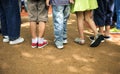 Diverse kids standing together outdoors Royalty Free Stock Photo