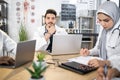 Diverse medical team having emergency meeting at office Royalty Free Stock Photo