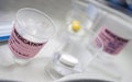 Diverse medication in glasses monodose in hospital,