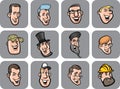 Diverse men faces vector illustration