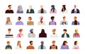 Diverse men, women set. People faces profiles, looking aside. Abstract different faceless characters avatars with turned