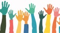 Diverse Multi-Cultural People Celebrating Together with Raised Hands Royalty Free Stock Photo