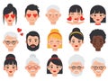 Diverse Multi-Generational People Avatars Set Royalty Free Stock Photo