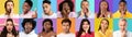 Diverse Multicultural People With Different Emotions Posing On Bright Backgrounds Royalty Free Stock Photo
