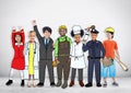 Diverse Multiethnic Children with Different Jobs