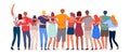 Diverse multiethnic people group together backview Royalty Free Stock Photo
