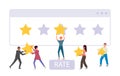 Diverse multiethnic people voting giving rating star