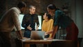 Diverse Multiethnic Team are Having a Conversation in a Meeting Room Behind Glass Walls in a Creat Royalty Free Stock Photo