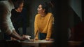 Diverse Multiethnic Team are Having a Conversation in a Meeting Room Behind Glass Walls in a Creat Royalty Free Stock Photo