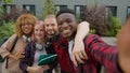 Diverse multiracial college university friends happy group multiethnic people teens diversity students smiling laughing Royalty Free Stock Photo