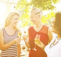 Diverse Neighbors Drinking Party Yard Concept Royalty Free Stock Photo