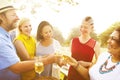 Diverse Neighbors Drinking Party Yard Concept Royalty Free Stock Photo