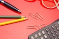 Professional office supplies or a student`s office Royalty Free Stock Photo