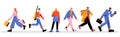 Diverse passerby people walk, dwellers lifestyle Royalty Free Stock Photo