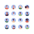 Diverse people avatar set. Vector flat people illustration. Pack of adult man and woman character of diversity ethnic in round Royalty Free Stock Photo