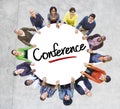 Diverse People in a Circle with Conference Concept Royalty Free Stock Photo