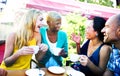 Diverse People Coffee Shop Outdoors Chat Concept Royalty Free Stock Photo