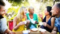 Diverse People Coffee Shop Outdoors Chat Concept Royalty Free Stock Photo