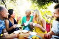 Diverse People Coffee Shop Outdoors Chat Concept Royalty Free Stock Photo