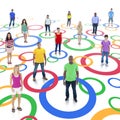 Diverse People Connected By Circles