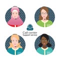 Diverse people of Female customer support operator.