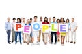 Diverse People Holding Colorful Word People Royalty Free Stock Photo