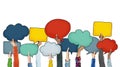 Diverse People Holding Colourful Speech Bubbles Royalty Free Stock Photo