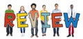 DIverse People Holding Text Review Royalty Free Stock Photo